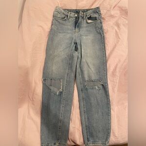 Distressed Blue Mom Jeans